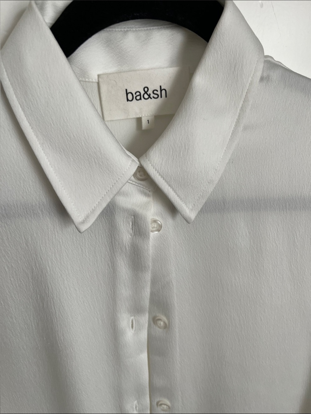 ba&sh White Button-Up Collared Blouse - Picture 2 of 5